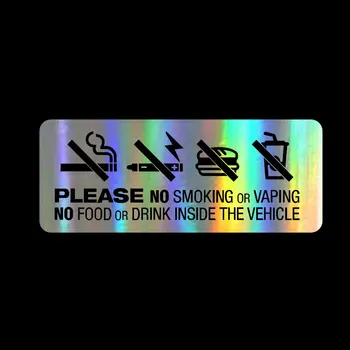 12x4cm ЗАПРЕЩЕНО КУРИТЬ, ПАРИТЬ, ЕСТЬ напитки В автомобиле, обратите внимание на наклейки на автомобиль, фургон, такси, окна, светоотражающие наклейки для автомобиля