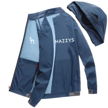 2023 Солнцезащитный костюм HAZYS Ice Silk для занятий спортом на открытом воздухе, мужской солнцезащитный костюм, Летняя куртка, пальто, костюм для рыбалки