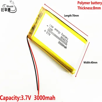 3,7 В, 3000 мАч 804070 Полимерный литий-ионный аккумулятор для планшетных ПК, GPS, mp3, mp4