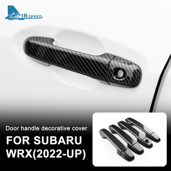 4шт Декоративная накладка на дверную ручку автомобиля, наклейка для отделки RHD LHD, Автоаксессуары для Subaru WRX 2022 2023, ABS в стиле углеродного волокна