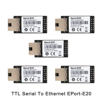 5 шт./лот Сетевой серверный порт TTL Последовательный до 100 М Ethernet Модуль Eport E20 IoT Устройство Поддержка Modbus