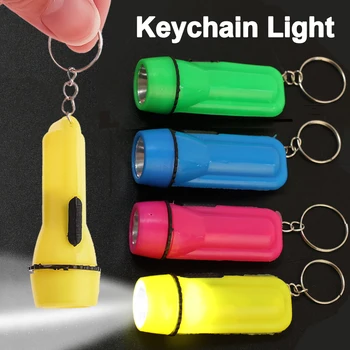 5шт Мини-светодиодный фонарик, пластиковый Мини-брелок, детская игрушка, лампа, кнопка, батарейка, фонарик для детских подарков на День рождения