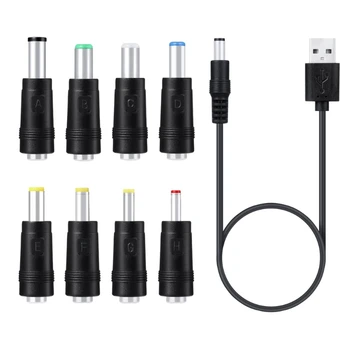 8 в 1 5 В USB для Постоянного тока 5,5x2,1 мм 3,5 мм 4,0 мм 4,8 мм 6,4 мм 5,5x2,5 мм 6,3 мм Штекер Зарядный Шнур для Вентилятора Динамик Маршрутизатор Светодиодный