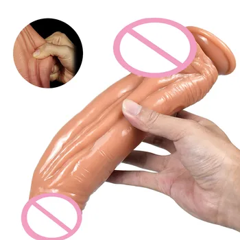 9,25-дюймовый Силиконовый Большой фаллоимитатор с реалистичной присоской, мужской пенис из искусственного каучука, Настоящая кожа, секс-игрушки для женщин