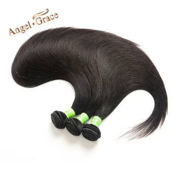 Angel Grace Hair Перуанские Пучки Прямых Волос 100 г/шт 1/3/4 Пучка Можно Купить 100% Человеческие Волосы Плетение Пучков Remy Наращивание Волос