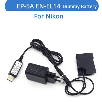EP-5A Соединитель EN-EL14 Фиктивный Аккумулятор MH-24 USB Кабель 18 Вт Зарядное Устройство Для Nikon P7800 P7100 D5600 D5300 D5200 D5100 D3400 D3300 D320
