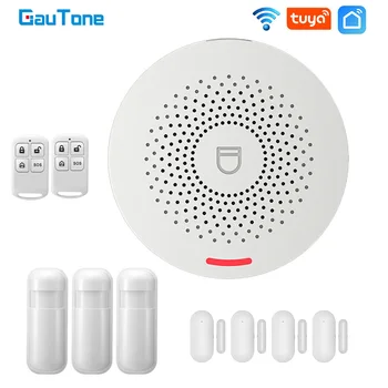 GauTone Wifi Умная домашняя сигнализация 433 МГц Охранная сигнализация Tuya Smart Life app Control Беспроводная домашняя сигнализация