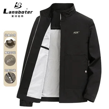 Lansboter, Черная весенне-осенняя новая подходящая куртка, молодежная мужская повседневная куртка на молнии с воротником-стойкой, тонкая одежда