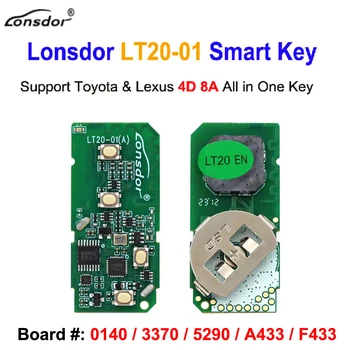 Lonsdor LT20-01 Smart Remote Car Key Board # 0140 3370 5290 A433 F433 для Toyota для Lexus 4D 8A Работает с K518 K518ISE KH100 +
