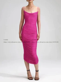 Lvydala Lady Короткое платье с розовыми бриллиантами для клубной вечеринки