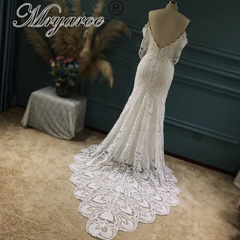 Mryarce Элегантное свадебное платье в стиле бохо-шик со Съемными рукавами, кружевные свадебные платья Русалки