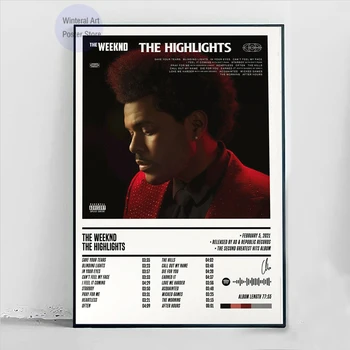 MT802 The Weeknd Рэп Хип-Хоп Музыкальная Обложка The Highlights Настенная Художественная Картина Холст Картина Плакат Принты Гостиная Домашний Декор