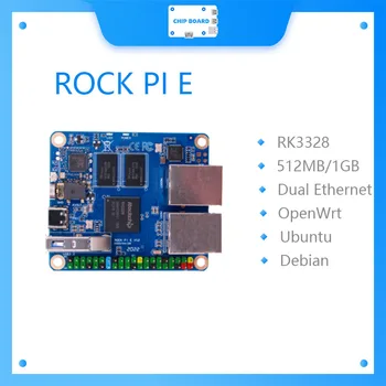 Rock Pi E Rockchip RK3328 1GB / 512MB DDR3 SBC / Одноплатный компьютер поддерживает Debian / Ubuntu / OpenWRT так же, как Nanopi R2S используется для Интернета вещей