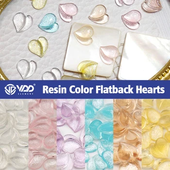 VDD 7,5x7,5 мм 100/200 шт. Смолы Цвет Сердца Flatback Пластиковые Стразы 3D Камни Для Дизайна Ногтей DIY Ремесла Украшения Оптом