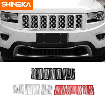 Автомобильные Наклейки SHINEKA Для Jeep Grand Cherokee 2014 + Декоративная Крышка Передней Решетки Сотовая Сетка Для Аксессуаров Grand Cherokee