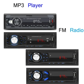 Автомобильный Bluetooth Стерео аудио светодиодный MP3-плеер FM-радио Пульт дистанционного управления AUX FM Aux Multimedio Двойной USB TF Может заряжать телефон
