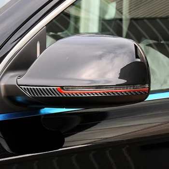 Аксессуары для модификации автомобиля Внешняя Отделка зеркала заднего вида из углеродного волокна с противоударными полосками Для Audi Q5 8R Q7 Наклейки для автодекора