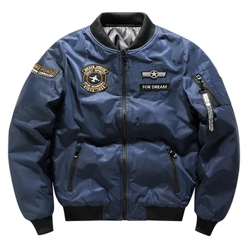 Брендовая куртка-бомбер, мужская хлопковая подкладка, утепляющая куртки пилотов, обе стороны Могут носить реверсивную куртку в стиле хип-хоп, уличная одежда 6XL 7XL