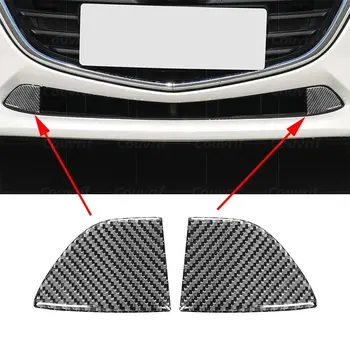 Декоративная Наклейка На Передний Бампер Автомобиля Из Углеродного Волокна Для Mazda 3 Axela BM 2014-2019 Carbon Cover Sticker АВТОМОБИЛЬНЫЕ Аксессуары