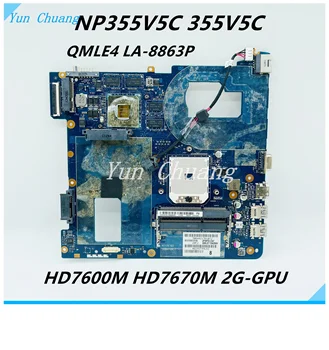 Для Samsung 355V5C NP355V4C NP355V5C Материнская плата ноутбука QMLE4 LA-8863P С HD7670M 2 ГБ Видеокарта DDR3 BA59-03568A BA59-03402A