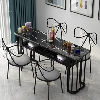 Европейский Одноместный маникюрный стол и набор стульев Двойные Маникюрные столы Салонная мебель Современный Маникюрный салон Профессиональный маникюрный стол