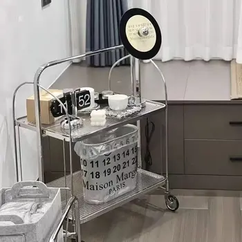 Журнальный столик из скандинавского стекла, складной передвижной прозрачный приставной столик, Передвижная тележка для хранения, современная мебель, прикроватный столик для хранения в комнате