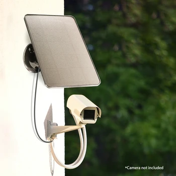 Зарядное Устройство Для IP-Камеры Безопасности 5V 20W Micro USB/Type-C С Монокристаллической Солнечной Панелью, Настенное Крепление для Дверного Звонка, Освещения Двора