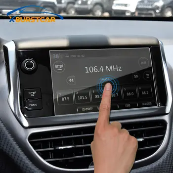 Защитная пленка для автомобильного экрана подходит для Peugeot 2008 208 2014 - 2017 Аксессуары Наклейка защитной пленки для автомобильного навигационного экрана
