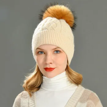 Зимние шапочки, однотонная повседневная шерстяная шапка, модные теплые тюбетейки