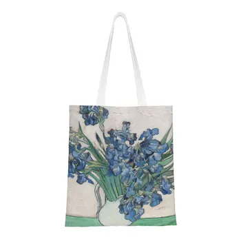 Изготовленные на заказ холщовые сумки для покупок с рисунком Винсента Ван Гога, женские многоразовые сумки для покупок с продуктовой художественной росписью, сумки для покупок