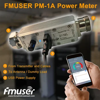 Измеритель радиочастотной мощности FMUSER FU-5200 V1.0 5200 Вт Цифровой измеритель КСВН для FM-передатчика с высокой точностью измерения