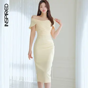 Корейские модные платья без бретелек Для женщин 2023, Летние платья для пригородных поездок, облегающие платья для женщин, элегантное платье для свадебной вечеринки