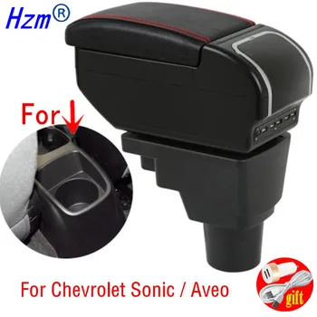 Коробка Для Подлокотника Chevrolet Sonic/Aveo 2012-2018 Коробка Для Хранения Центральной Консоли USB-Зарядная пепельница с