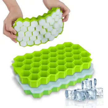 Креативная сотовая форма для кубиков льда Многоразовые лотки Силиконовая форма для кубиков льда, не содержащая бисфенолаА, Форма для льда со съемными крышками Кухонные инструменты