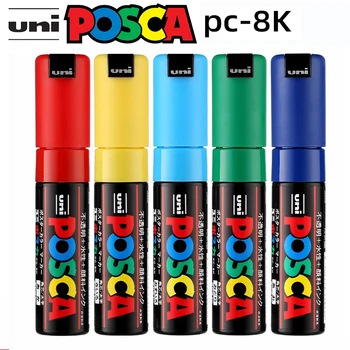 Маркерная ручка UNI POSCA PC-8K POP, рекламный плакат, ручка для граффити, 8 мм, рисование манги, Ручная роспись перманентным маркером, художественные принадлежности
