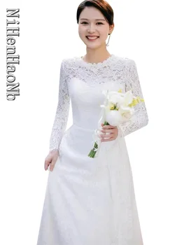 Милые белые свадебные платья для вечеринки, кружевной фотосессии, макси свадебное платье Robe De Mariée