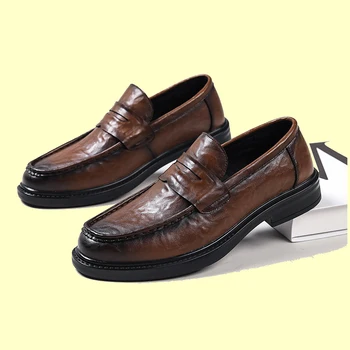Мужские модельные туфли Оксфорды из натуральной кожи, роскошные свадебные вечерние туфли ручной работы на шнуровке с перфорацией типа 