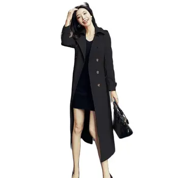 Новая куртка-ветровка на подкладке из модной тонкой весенне-осенней женской ветровки в британском стиле длиной до колен Tide