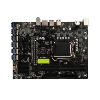 Новое поступление B250C BTC Miner CPU Материнская плата Набор из 12 Слотов для видеокарт Поддержка памяти LGA 1151 DDR4 SATA 3.0 USB 3.0 С низким энергопотреблением