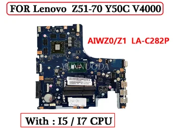 Оригинальная Материнская плата для ноутбука Lenovo XIAOXIN Z51-70 Y50C V4000 с процессором I5 I7 AIWZ0Z1 LA-C282P AMD GPU 100% Протестирована