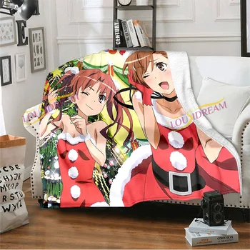 Рождественское одеяло Мисака Микото, аниме-одеяло, Плюшевое Фланелевое украшение, покрывало для домашнего дивана, одеяла Унисекс, подарки для детей