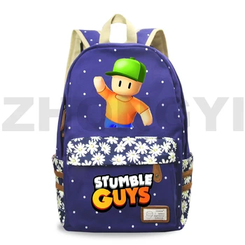 Симпатичный цветочный рюкзак Stumble Guys, женская повседневная дорожная сумка с цветами, игровые ранцы для начальной школы Stumble Guys, сумка для ноутбука высшего качества.