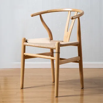 Скандинавский обеденный стул для кухни, мебель для дома, обеденные стулья из массива дерева, Y-образный стул со спинкой, Современный минималистский художественный стул