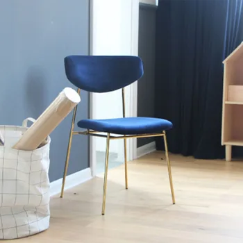Стулья в минималистичном скандинавском стиле Со спинкой, Роскошные Металлические Дизайнерские Стулья, Удобная мебель для гостиной Articulos Para El Hogar Home Furniture