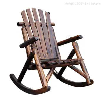 Уличная мебель, деревянное кресло-качалка в деревенском американском стиле Кантри, Антикварное Винтажное кресло-качалка для взрослых, большое садовое кресло-качалка