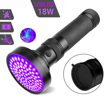 УФ 100LED EdcСветлофиолетовый свет Blacklights Ультрафиолетовый портативный ручной фонарик 395нм светодиодный детектор мочи домашних животных