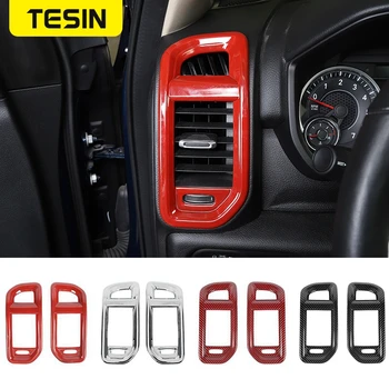 Центральная консоль автомобиля TESIN С обеих сторон Украшение вентиляционного отверстия Наклейки для Dodge RAM 1500 2010-2017 Аксессуары для интерьера